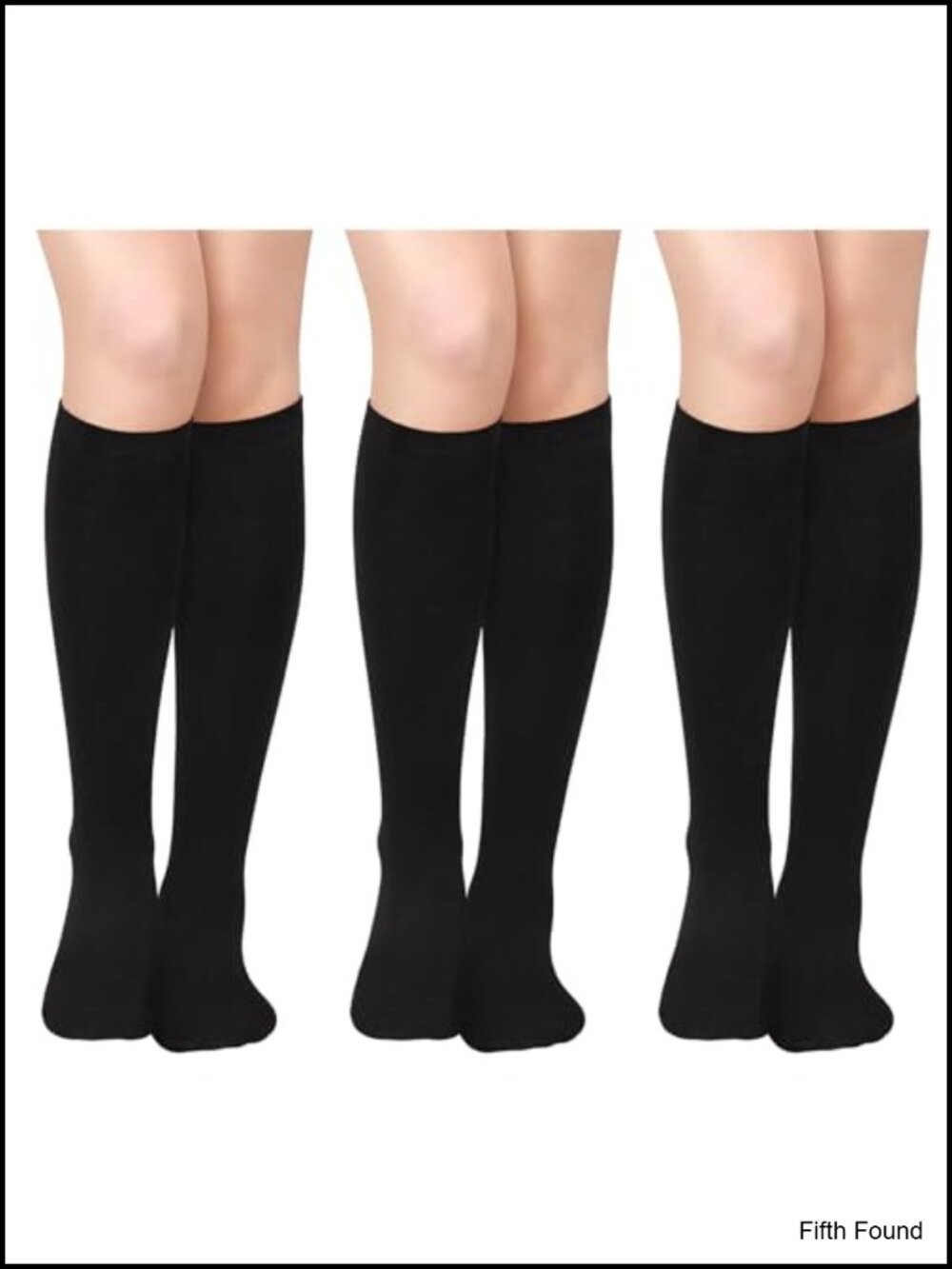 Womens Knee High Socks Cotton Spandex 3 Pack Tube Socks